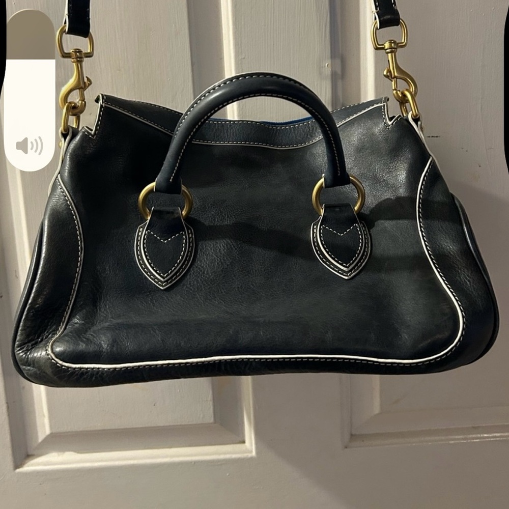 Dooney & Bourke Black Leather Shoulder Bag with Gold Hardware - Picture 6 of 9